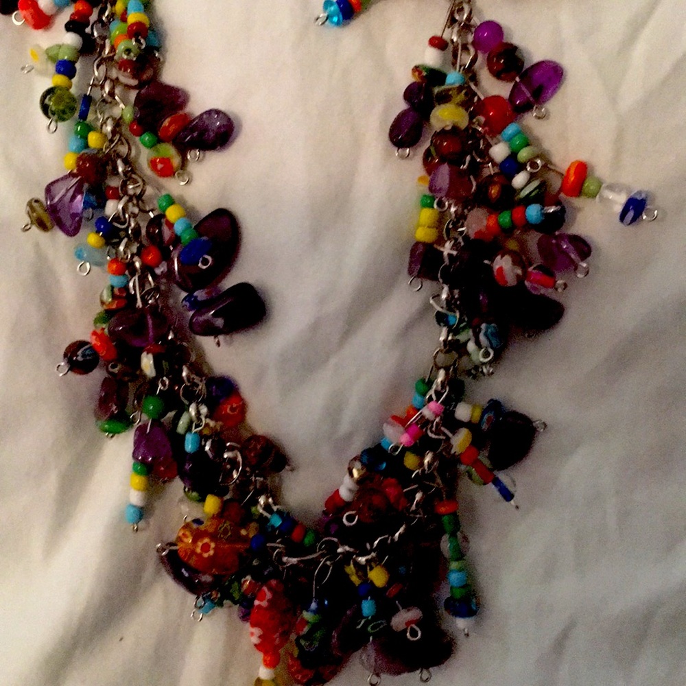 Designer bobble glass necklace